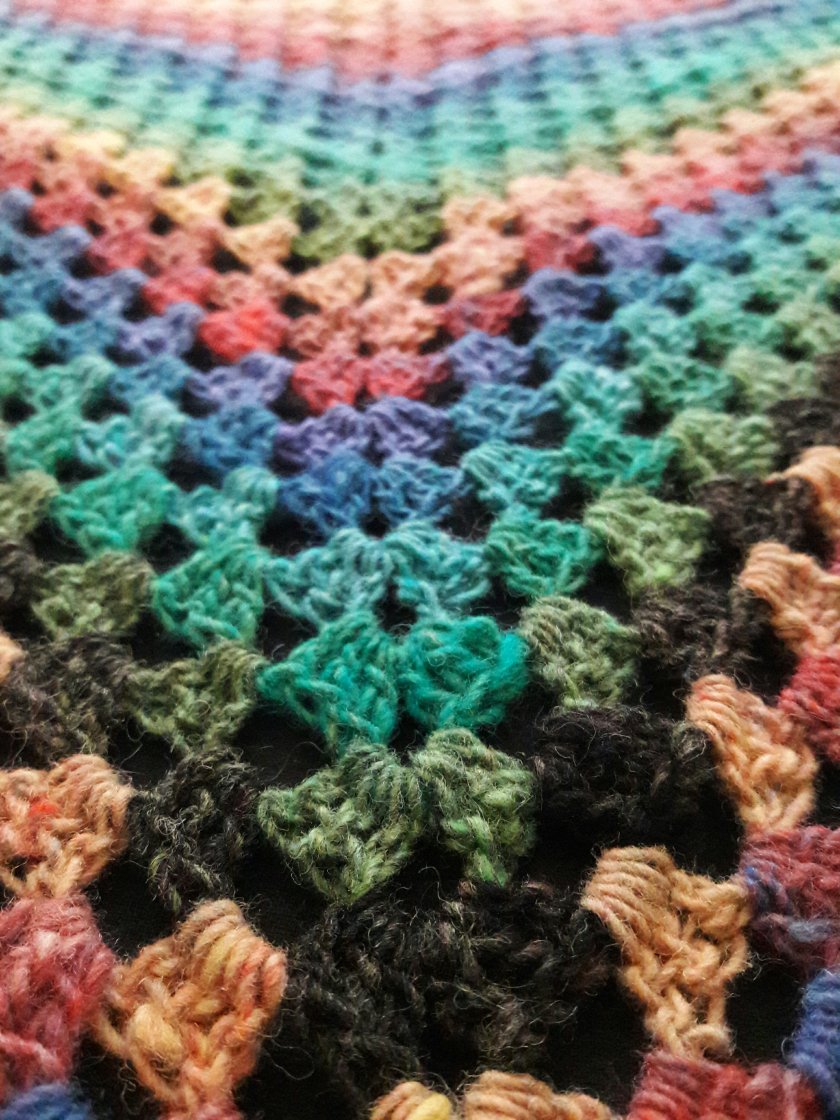 Close-up photo of crochet stitches